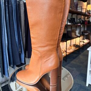 Kenneth Cole Reaction Tall Tan Leather Heeled Boots